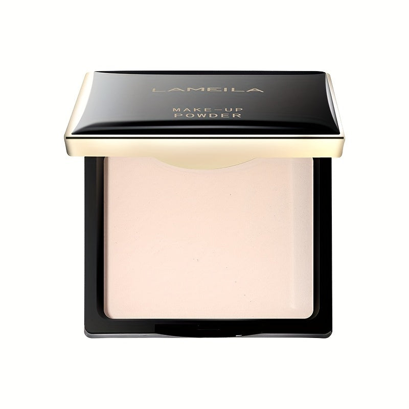 LAMHELIA Matte Finish Foundation Powder Elegant Black & Golden Compact yengil, yog'ni nazorat qiluvchi, suv o'tkazmaydigan, terga chidamli va barcha teri turlari uchun mos keladi.