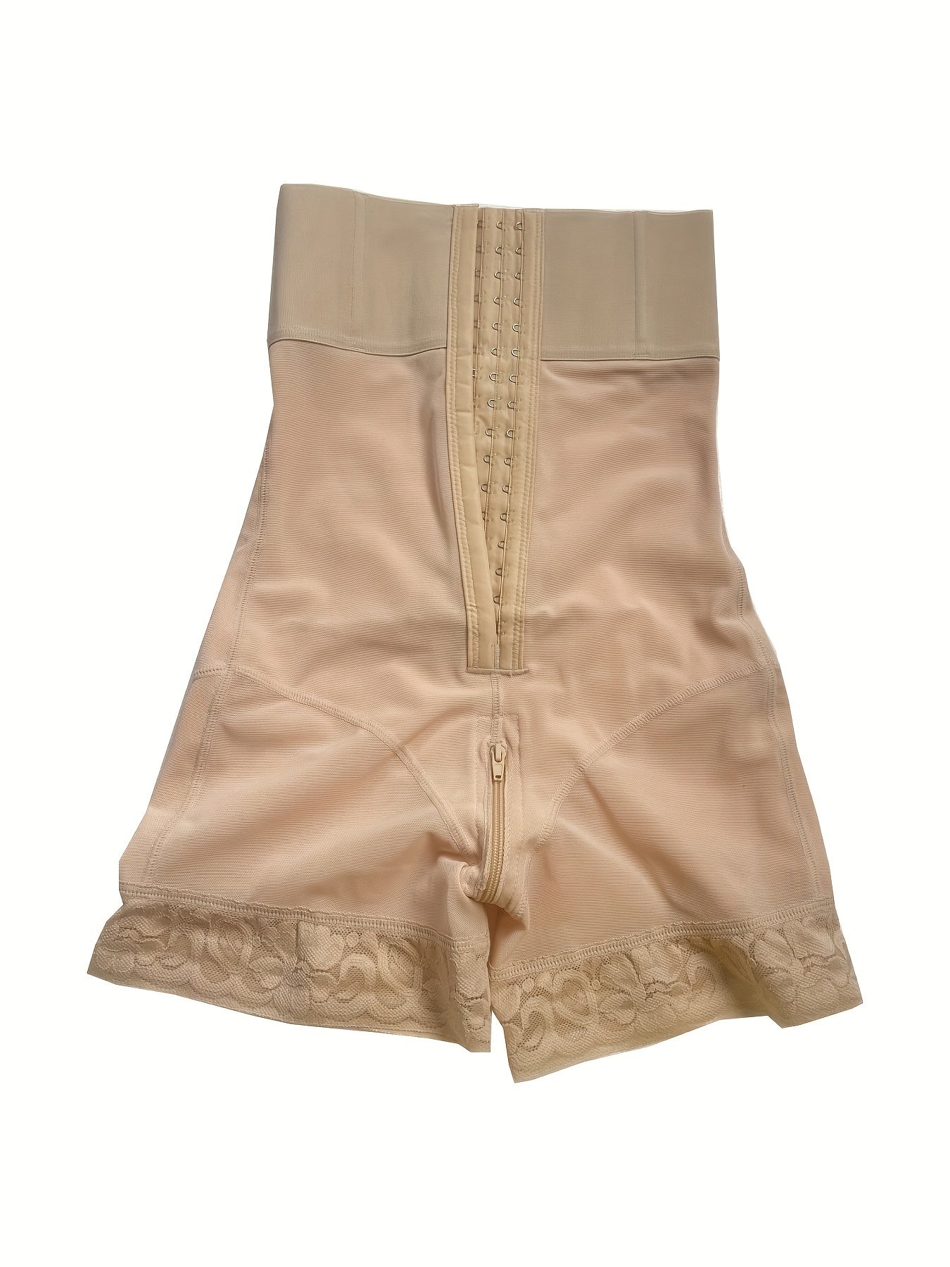 High waist lace-trimmed butt lifting tummy control shorts with foot drop glue shapewear.