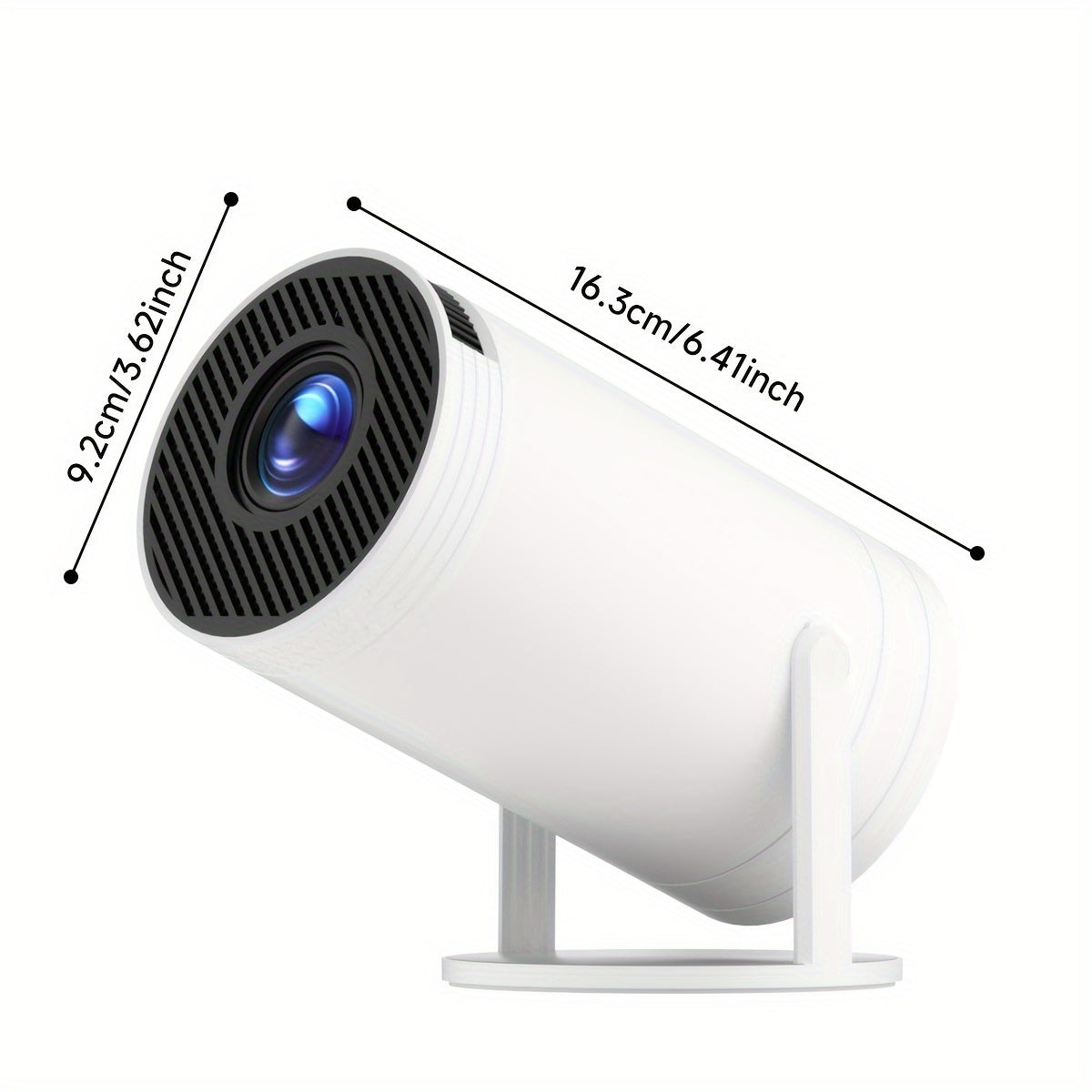 XYA Projector with WiFi6 & Wireless5.2, Portable Projector supports 1080P video decoding, Max 3.3m display zoom, 180° rotatable movie video home theater projector compatible with