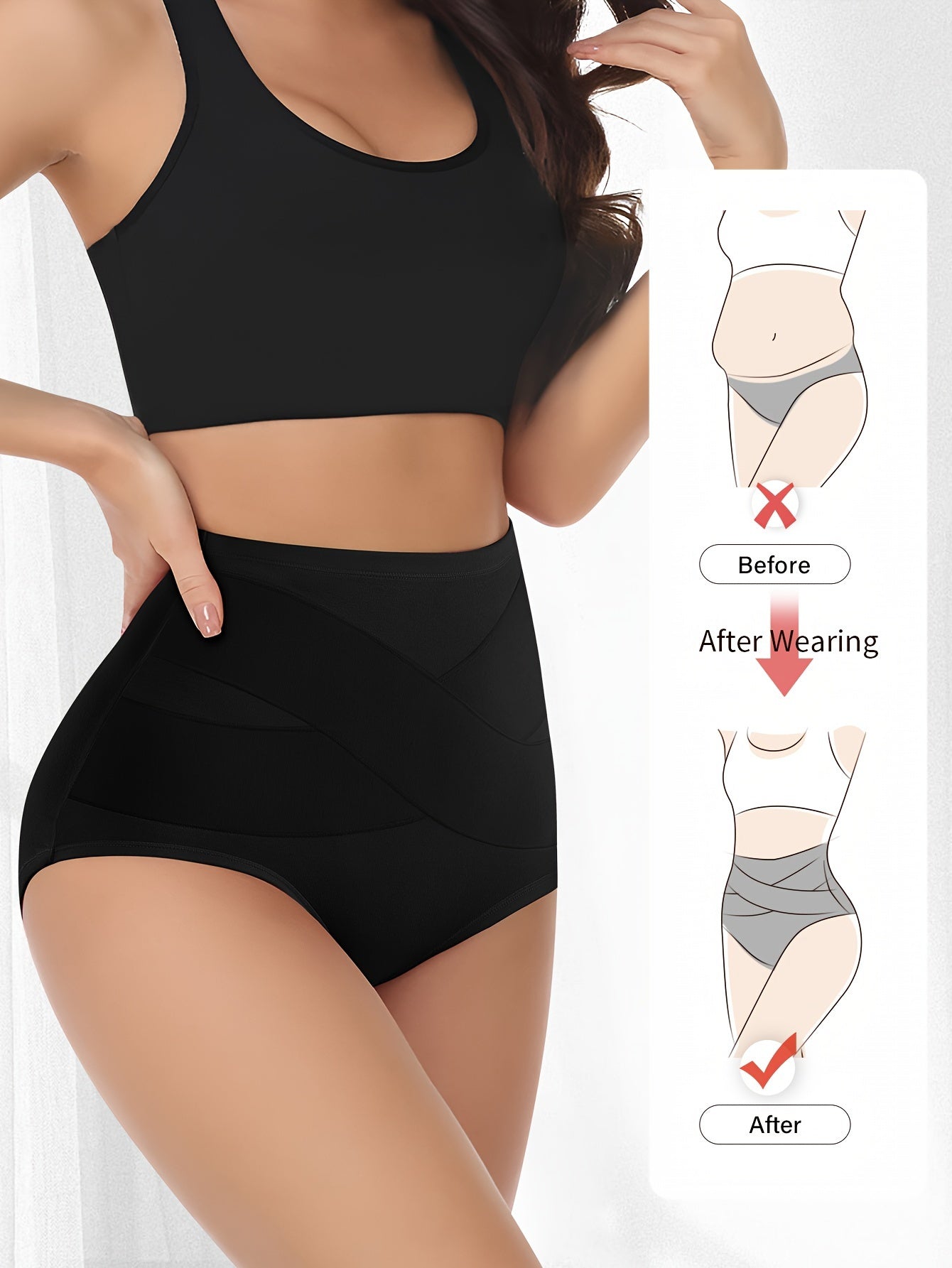 4 seamless high waist briefs for women, comfy and breathable lingerie.