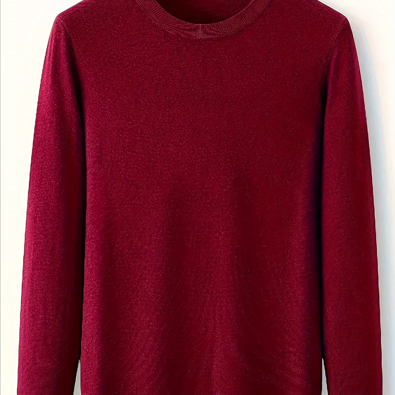 Men's solid color knit sweater for autumn and winter - versatile long sleeve pullover, perfect as a gift.