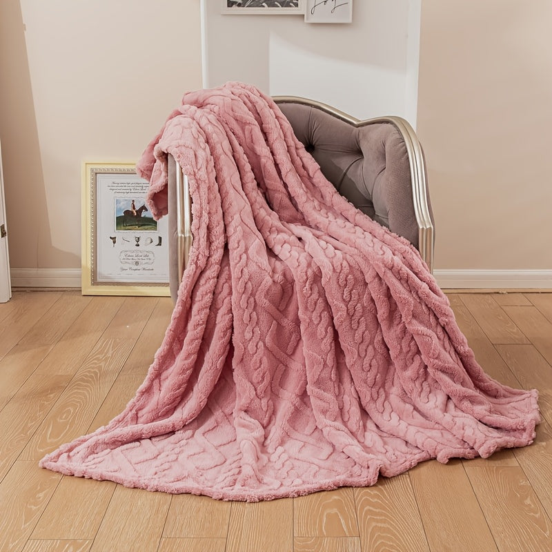 Stay cozy and stylish with the Tafu Velvet Single-Layer Blanket. Made from luxurious polyester coral fleece, this sofa throw is perfect for travel, camping, and gifting. Available in coffee, light green, grey, white, and pink, this hand-washable blanket