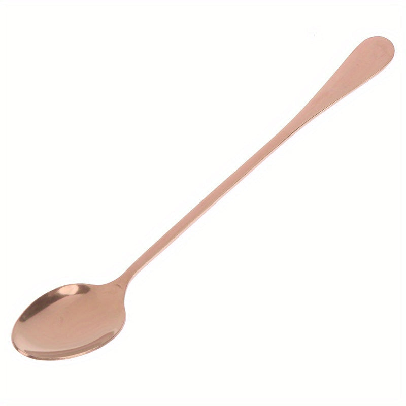 Long-handled Rainbow Tableware Spoon for stirring honey, coffee, and ice cream.