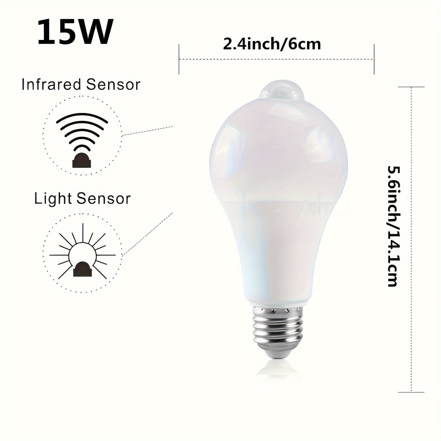 New Human Body Sensing LED Bulb, E27 Screw Mouth, Suitable for Corridors, Passages, Studios.