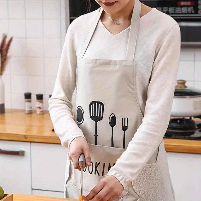 Long-lasting Waterproof Polyester Apron with Convenient Pockets - Oil-Resistant, Easy to Clean Cooking Apron for Both Men & Women - Ideal for Use in the Kitchen and Restaurant Settings