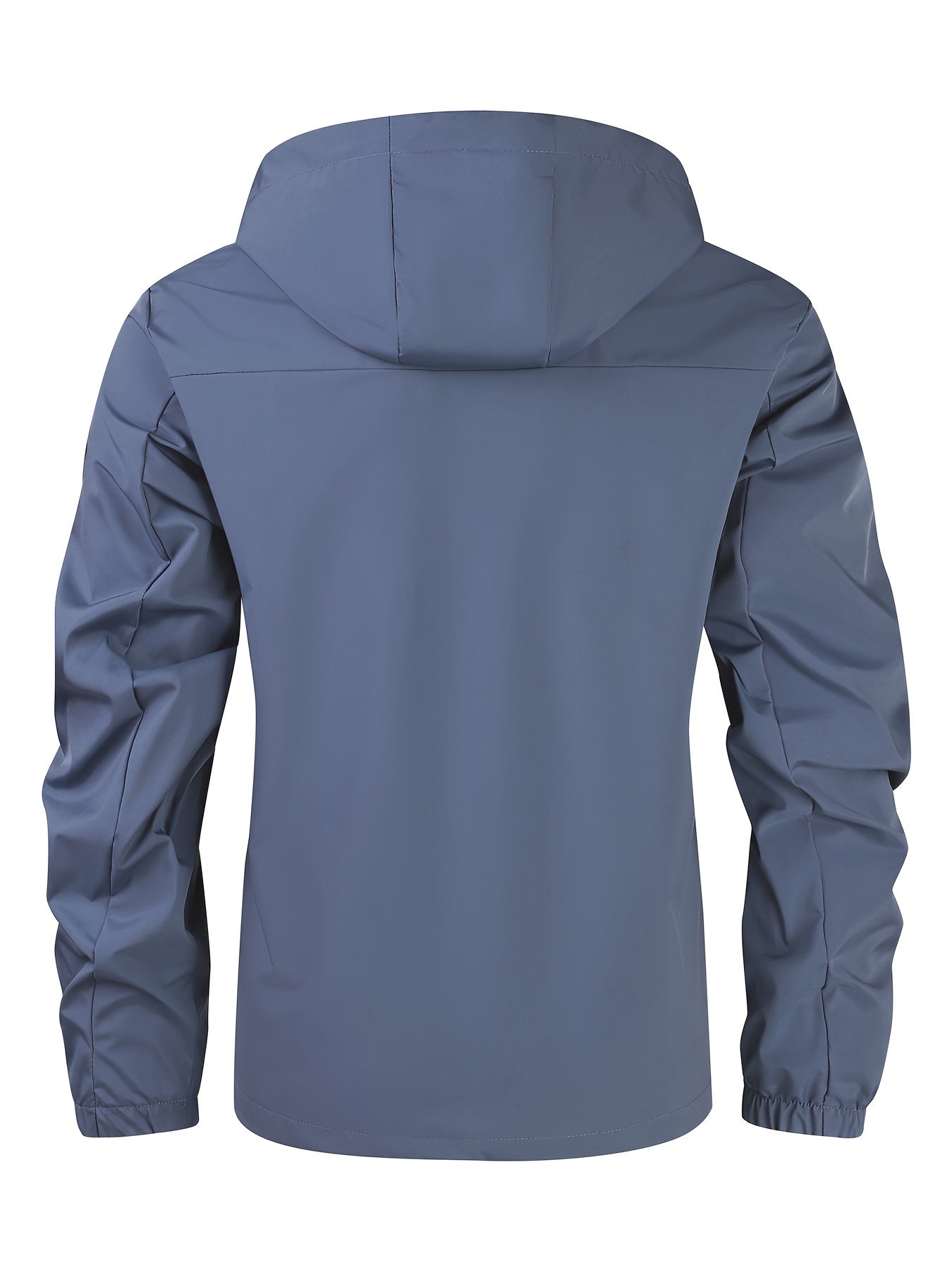 Stylish black waterproof windbreaker for men, perfect for outdoor activities in spring and fall. Features a "Find Your Way" design, loose fit, and smooth texture.