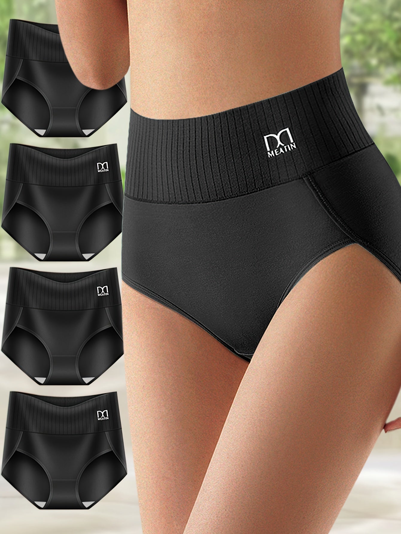 4-pack Women's High Waisted Full Coverage Fabric Underwear