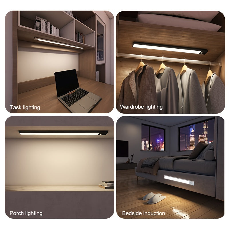 Enhance Your Home with LED Motion Sensor Cabinet Lights - Rechargeable via USB or Battery Powered! Perfect for Easter, Halloween, and Christmas Gifts.