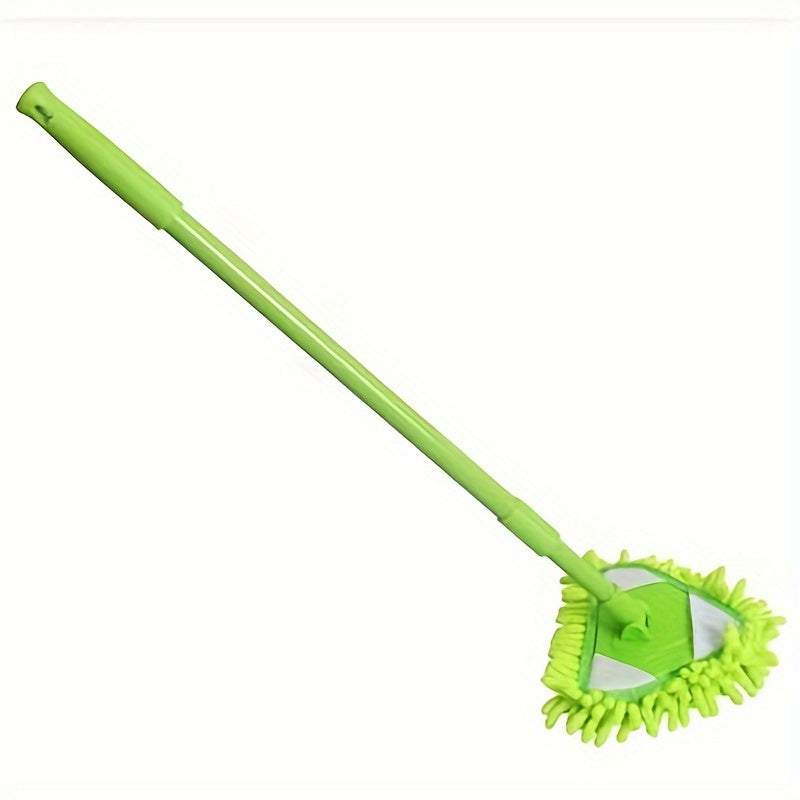 Multi-functional extendable mop with resin head, retractable wall and ceiling cleaning tool, no batteries required. Perfect for toilet and home use, ideal for cleaning air conditioners. Adaptable and sturdy plastic design, great for floor cleaning.