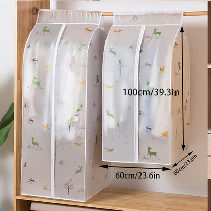 1-piece AOLORES Garment Bag for Hanging Clothes, Complete Suit Coat Cover with Zipper, Made of PEVA Material, Matte Semi-Transparent Closet Storage Protector