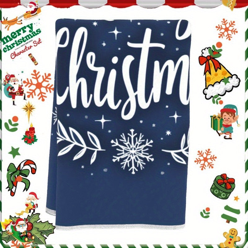 1 piece of tea towel measuring 18 by 66.04 cm, featuring a Christmas wintertime design. Merry Christmas kitchen decoration with soft fabric, perfect for Christmas decorations. Item code: RKWGU