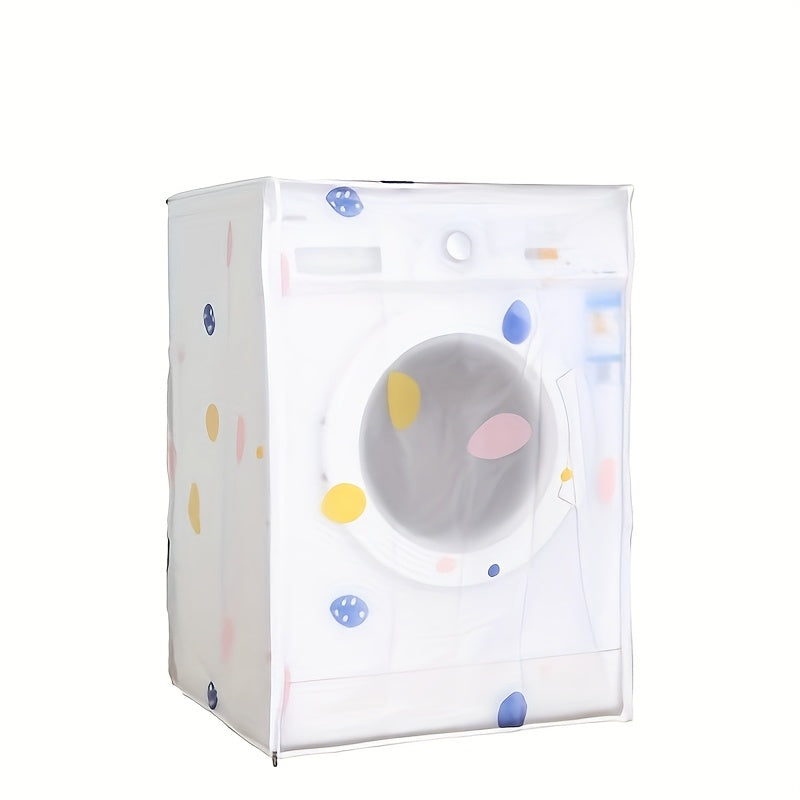 Multipurpose Washing Machine Cover - Water and Sun-proof, Dust-resistant, Made of PEVA Material, Fits All Models, Rectangular Shape, Printed Design, Laundry Essential, Includes Laundry Bags