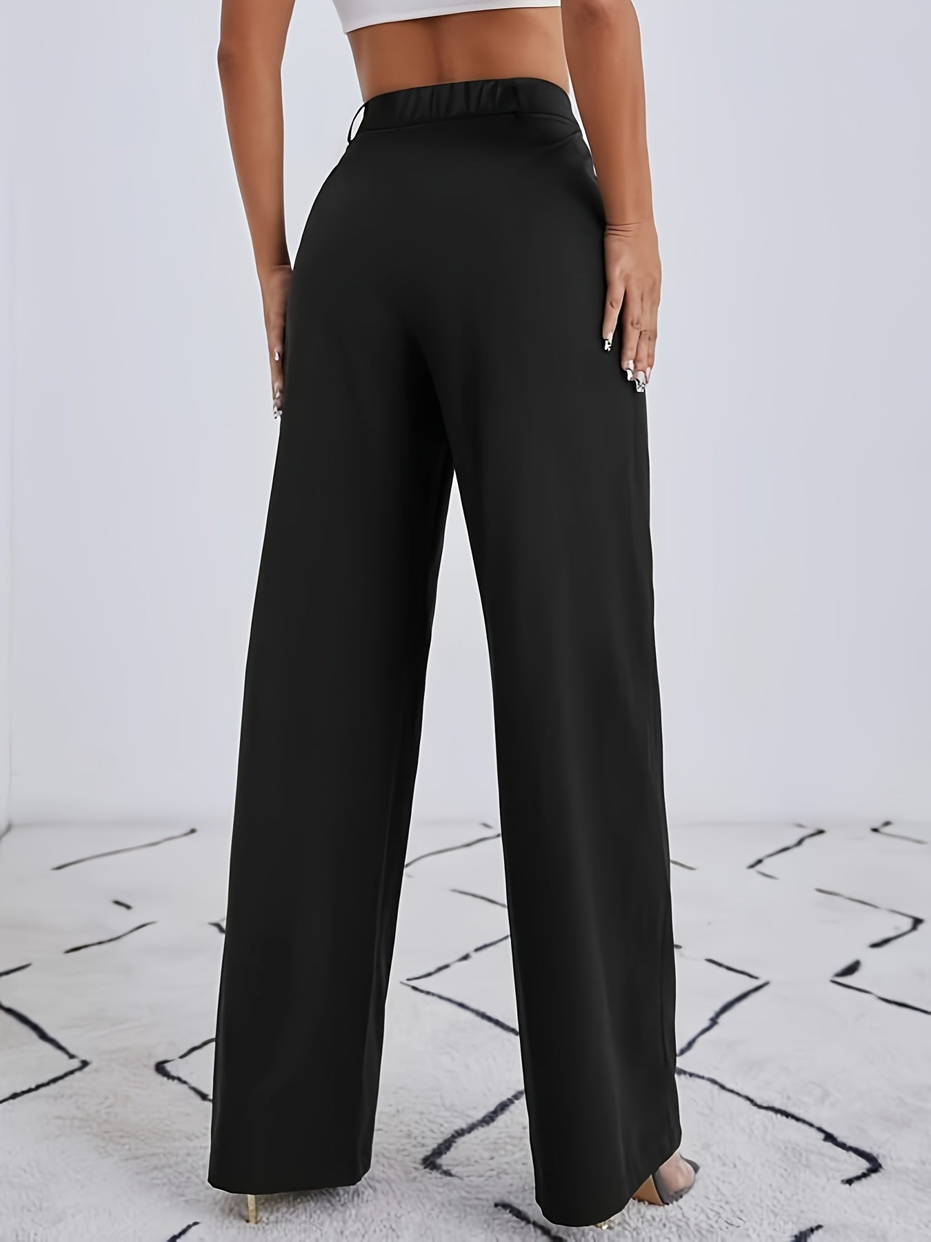 Pleated high-waist pants for women