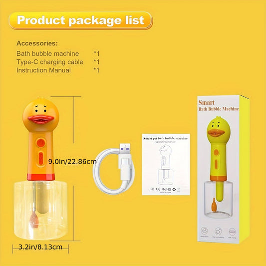 Electric foam soap dispenser for pets and kitchen use with USB charging, 350ml capacity.