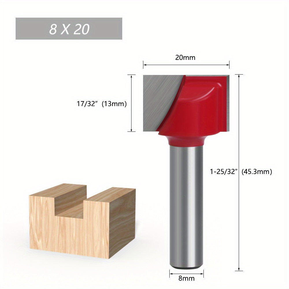 LAVIE 8mm Shank Bottom Milling Cutter Set for Woodworking, includes Slotting and Engraving Router Bits for cleaning.