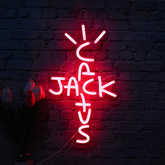 USB Powered Neon Jack Sign, versatile wall decor for bedroom, home bar, or party, switch control, no battery needed