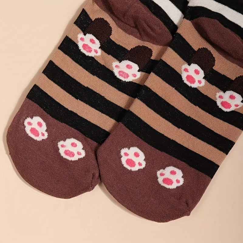 5 pairs of large size men's mid-calf socks in trendy Japanese Harajuku Academy style.