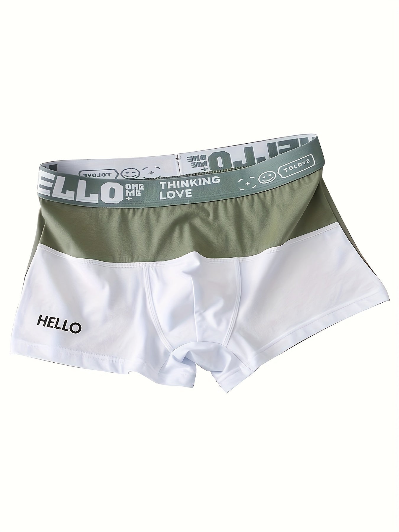 Men's cotton blend boxer briefs in fashion color block design for daily wear. Features breathable and comfy boxer trunks suitable for teenagers.