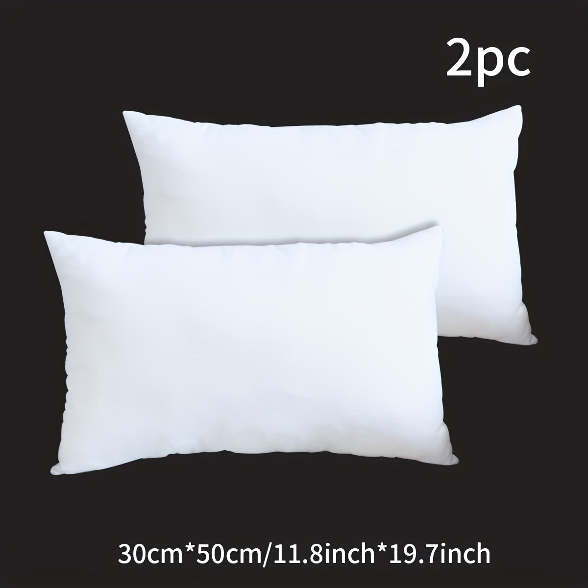 2 or 4 white pillow cores filled with soft polyester fiber, suitable for home decoration and various seating areas.