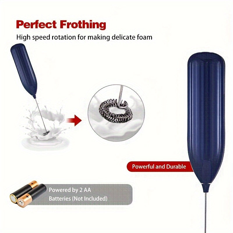 Lalayuan Handheld Electric Milk Frother is made of stainless steel and battery-operated. Perfect for creating foam for coffee, latte, cappuccino, and chocolate. Note: Batteries not included.