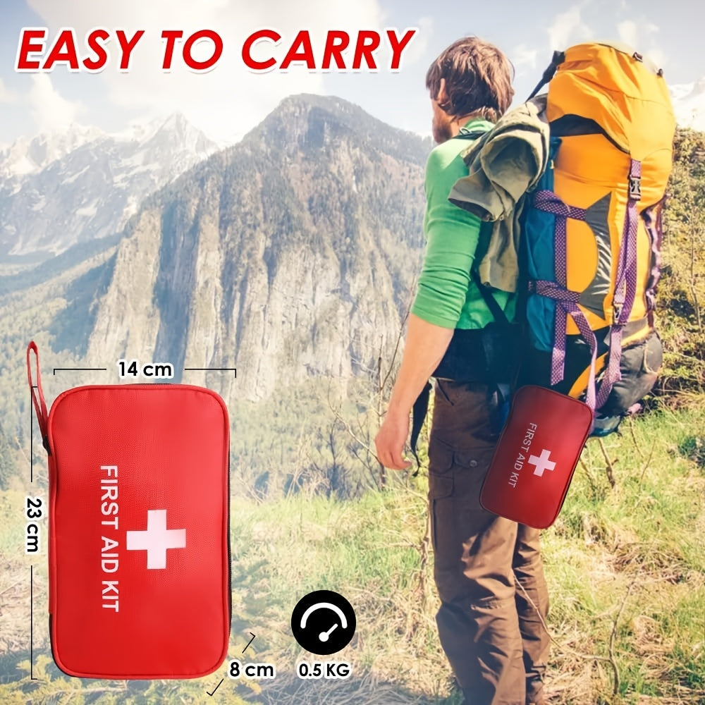 First Aid Kits with 59, 200, or 210pcs for medical emergencies at home, in the car, while hiking, or camping.