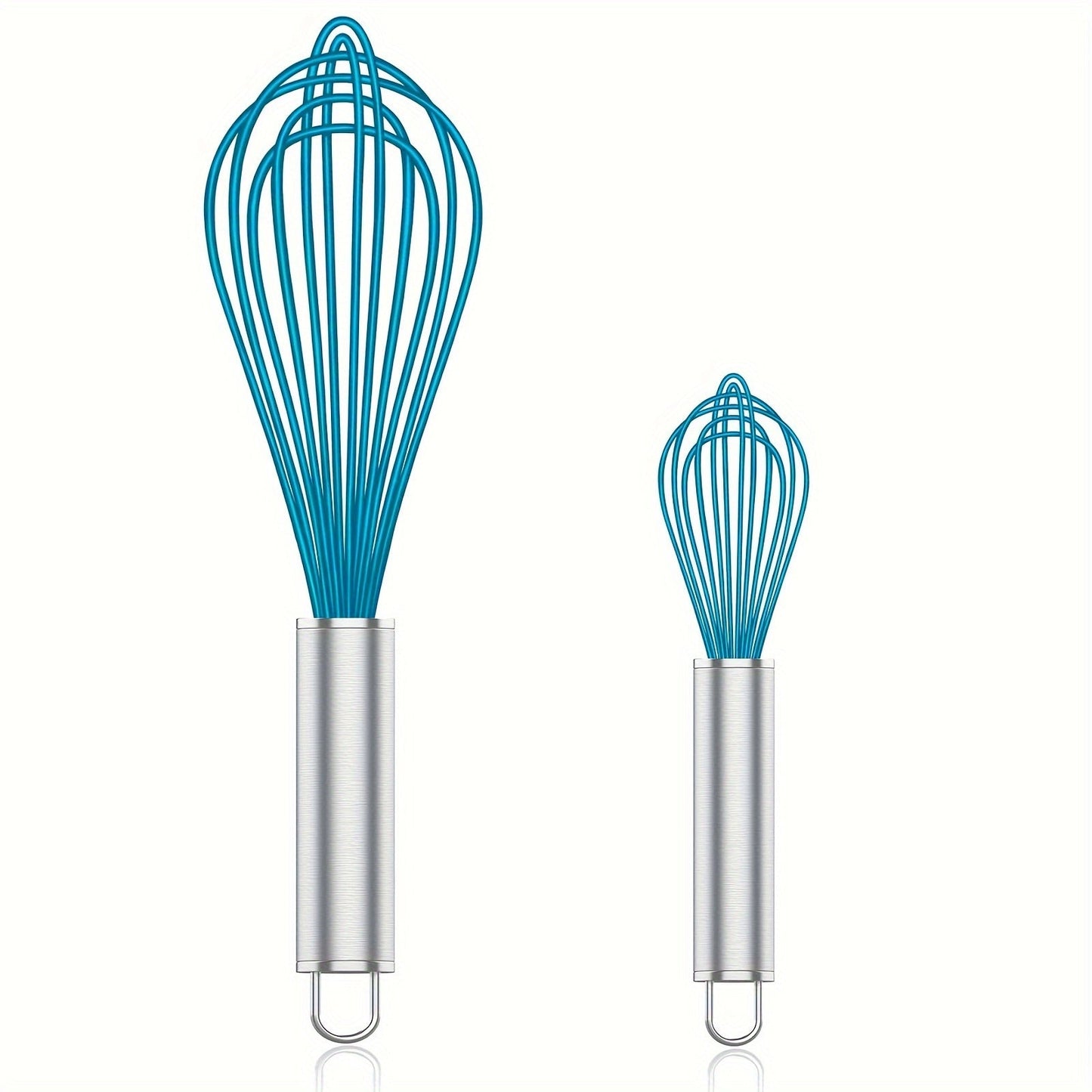 High-Quality Silicone and Stainless Steel Whisk - Safe for use on Nonstick Pans, Heat Resistant - A Must-Have Kitchen Tool