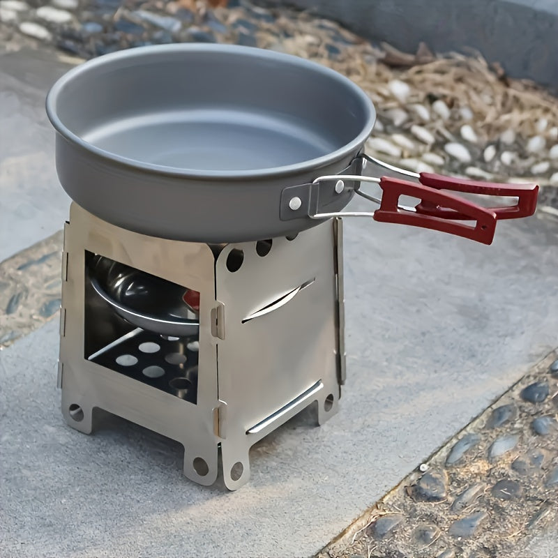 Durable Stainless-Steel Folding Camp Stove - Perfect for Hiking, Picnics, and Tailgating | Hand Wash Only, No Electricity Required | Fits Universally for Winter Holidays and Everyday Use | Lightweight and Feather-Free