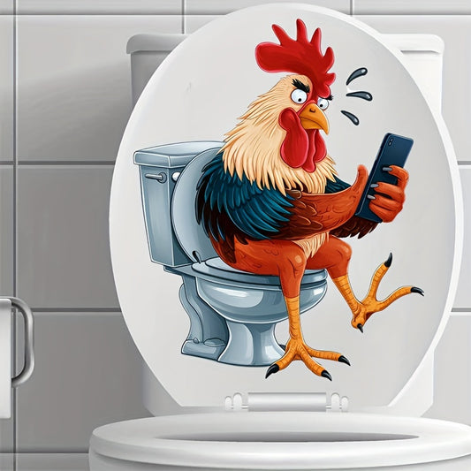 1pc Rooster spoof series mobile phone stickers for home decoration including wall stickers. Perfect for toilet seat and water tank decoration, very entertaining.