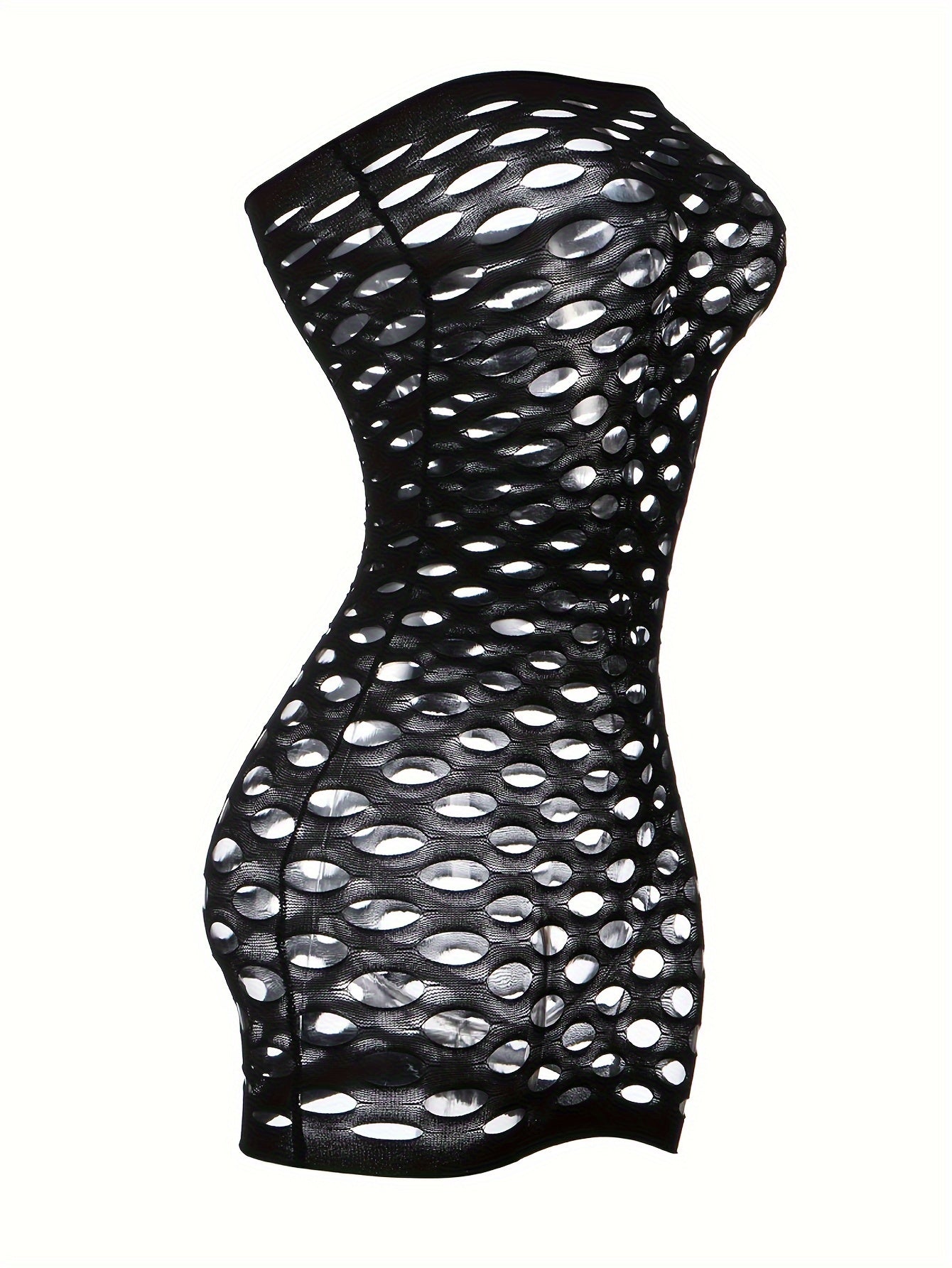 Sexy fishnet dress with cutouts, tube bodycon babydoll lingerie - bodystocking.