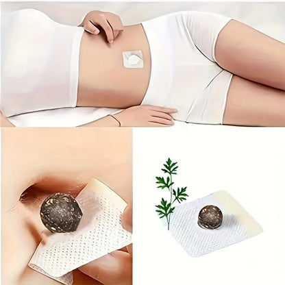 Pack of 30/60 herbal ginger patches in breathable non-woven fabric suitable for navel, for men and women, perfect for home and travel, easy to use.