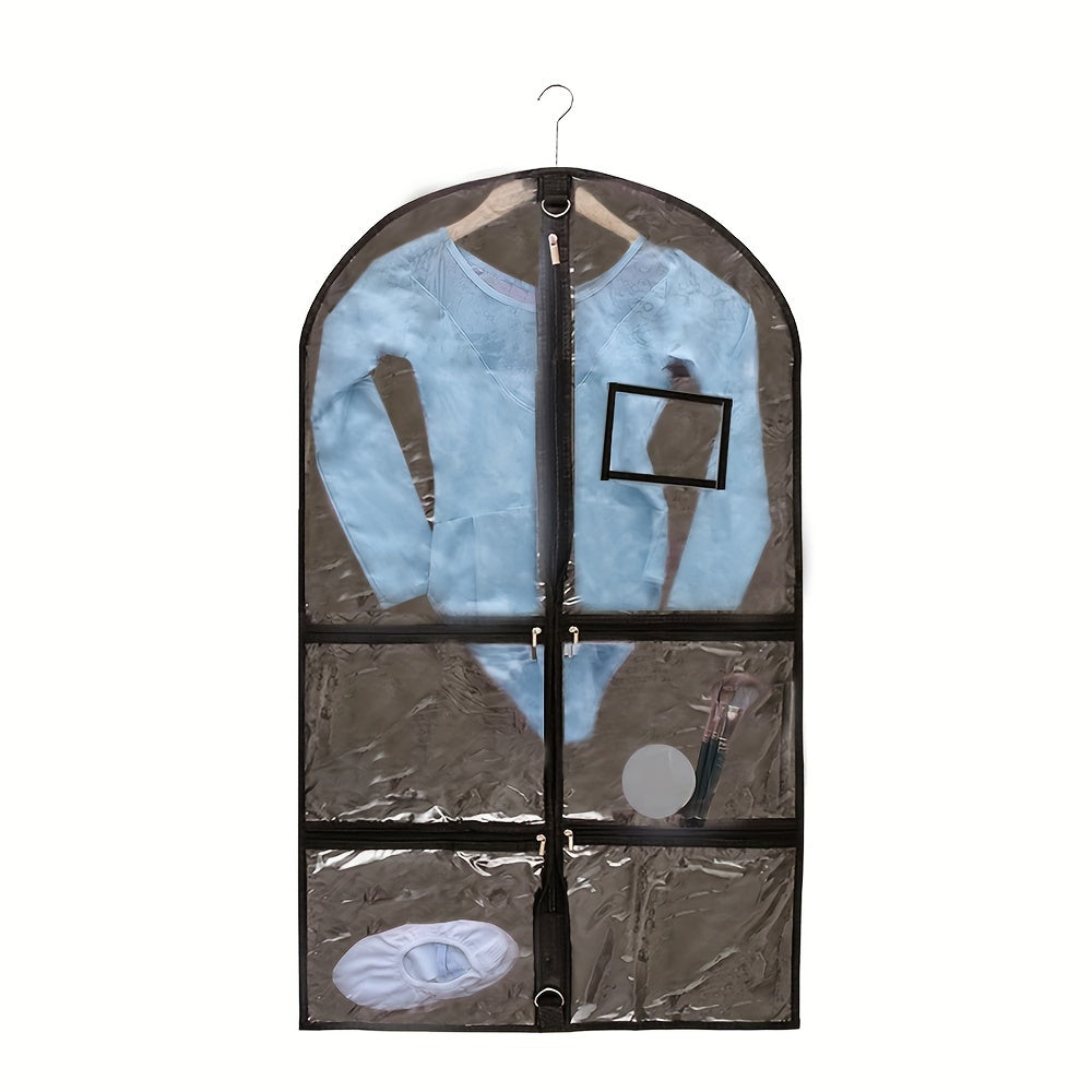 Durable Dust-Proof Organizer for Kids' Dance Skirts - Waterproof Hanging Bag with Clear Window, Ideal for Traveling and Storing Competition, Sports, Skating, Drama, and Pageant Attire