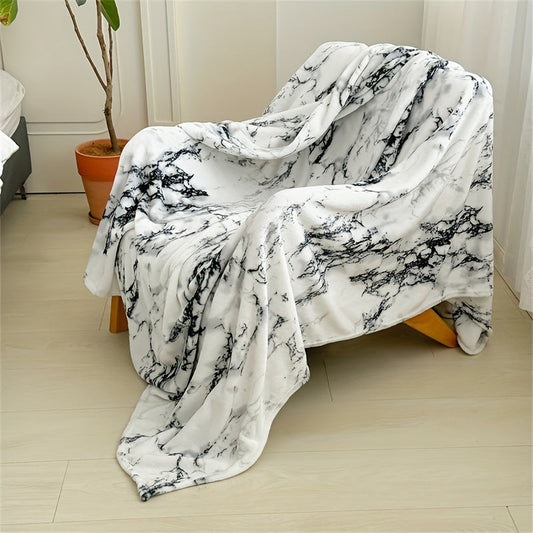 Soft and cozy marble print flannel blanket, suitable for travel, sofa, bed, and office. Great gift for boys, girls, and adults, perfect for all seasons.