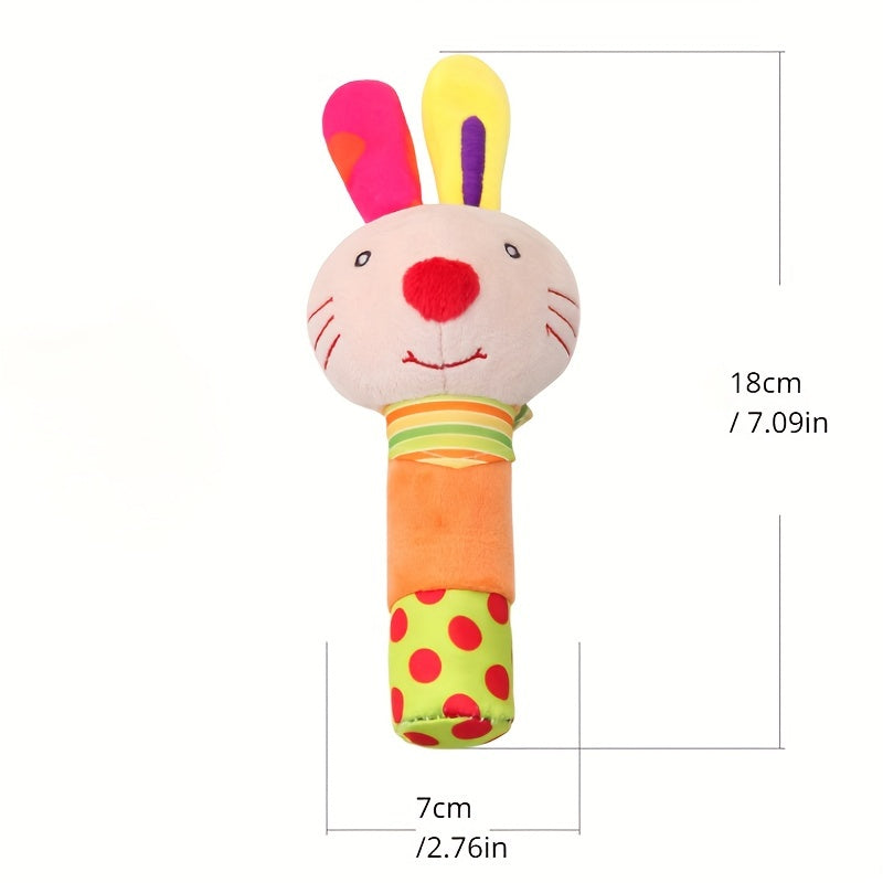 Adorable Baby Hand Rattle from the Cute Animal Series: A Plush Toy for Early Education, Fun, and Development!