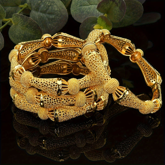 Luxury Dubai Women's Bracelets Set of 4, Ideal for Festivals, Wedding, and Bridal Jewelry in India, Africa, and Ethiopia.