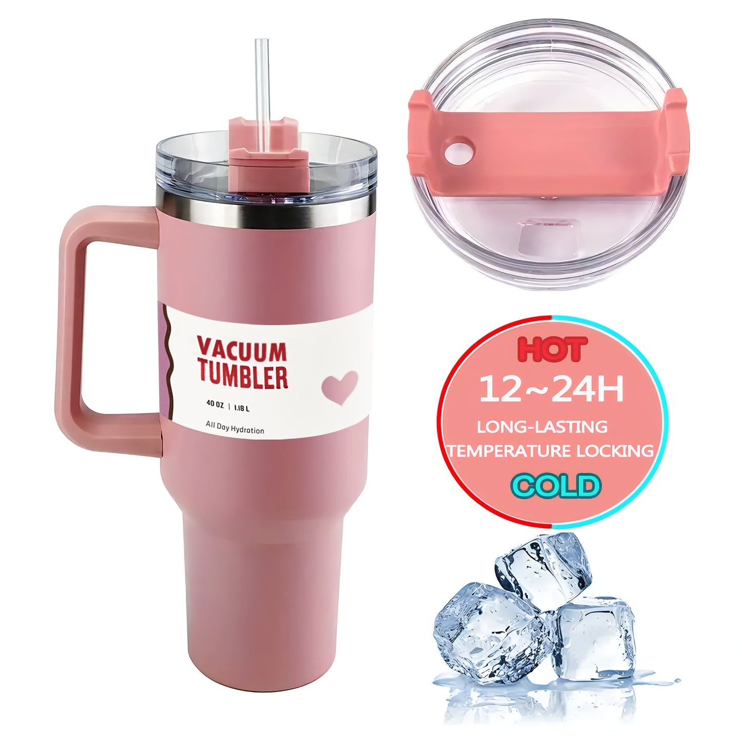 Sakura Train H1.0 FlowState 40oz Insulated Tumbler with Lid & Straw - Ideal for Cold Drinks, Perfect Holiday Gift