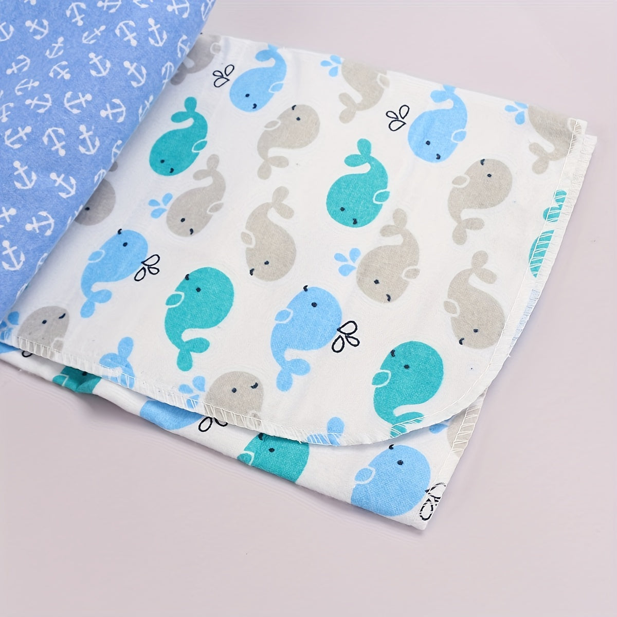 Set of 4 Cotton Baby Blankets with Cartoon Prints, Perfect Wrap Towels for Babies Ages 0-1 Year