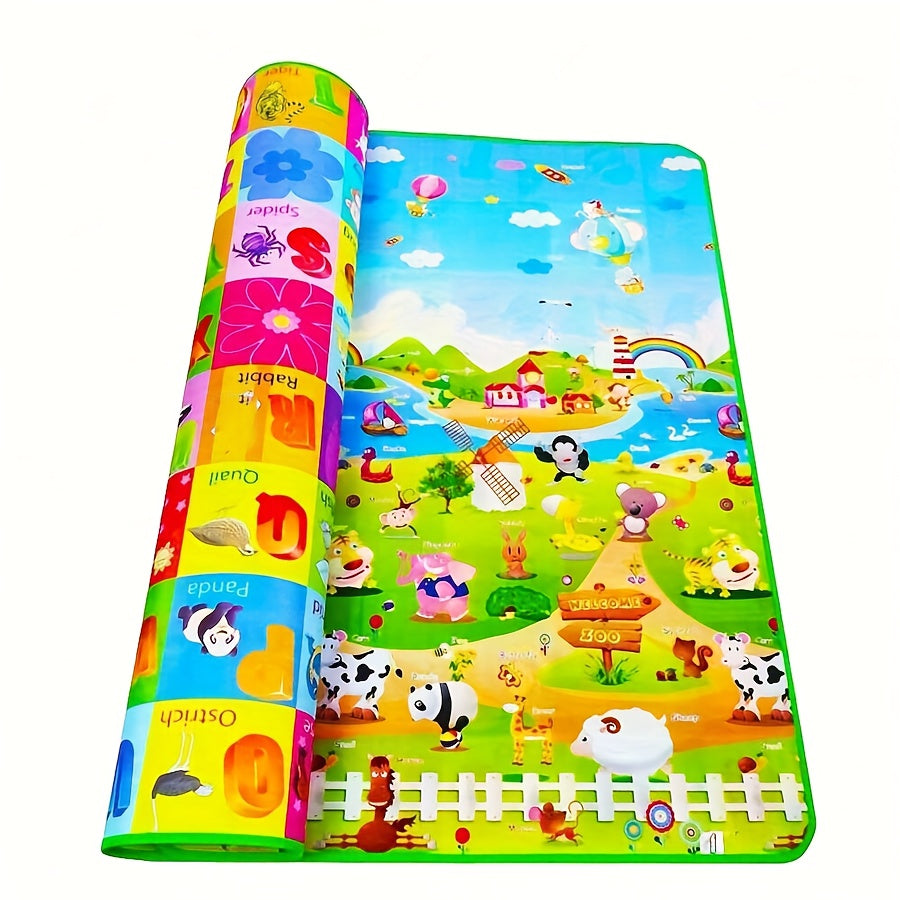 Double-sided Folding Crawling Mat made of EVA Material, Waterproof And Moisture-proof Foam Mat for Home Floor Decoration.