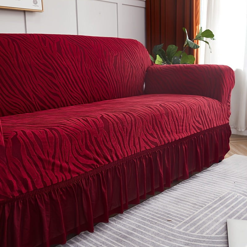 Stretch integrated sofa slipcover for home decor protection.