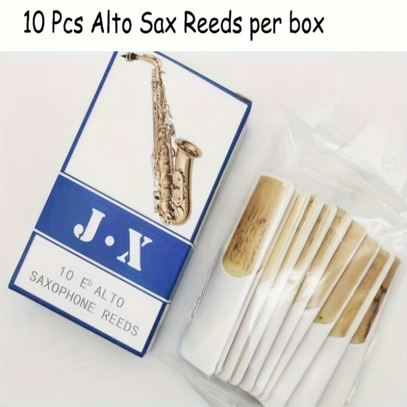 10 J.X Alto Saxophone Reeds, Strength 2.5, Bright Yellow Canary Reed, Eb Sax Accessories with Individual Packaging