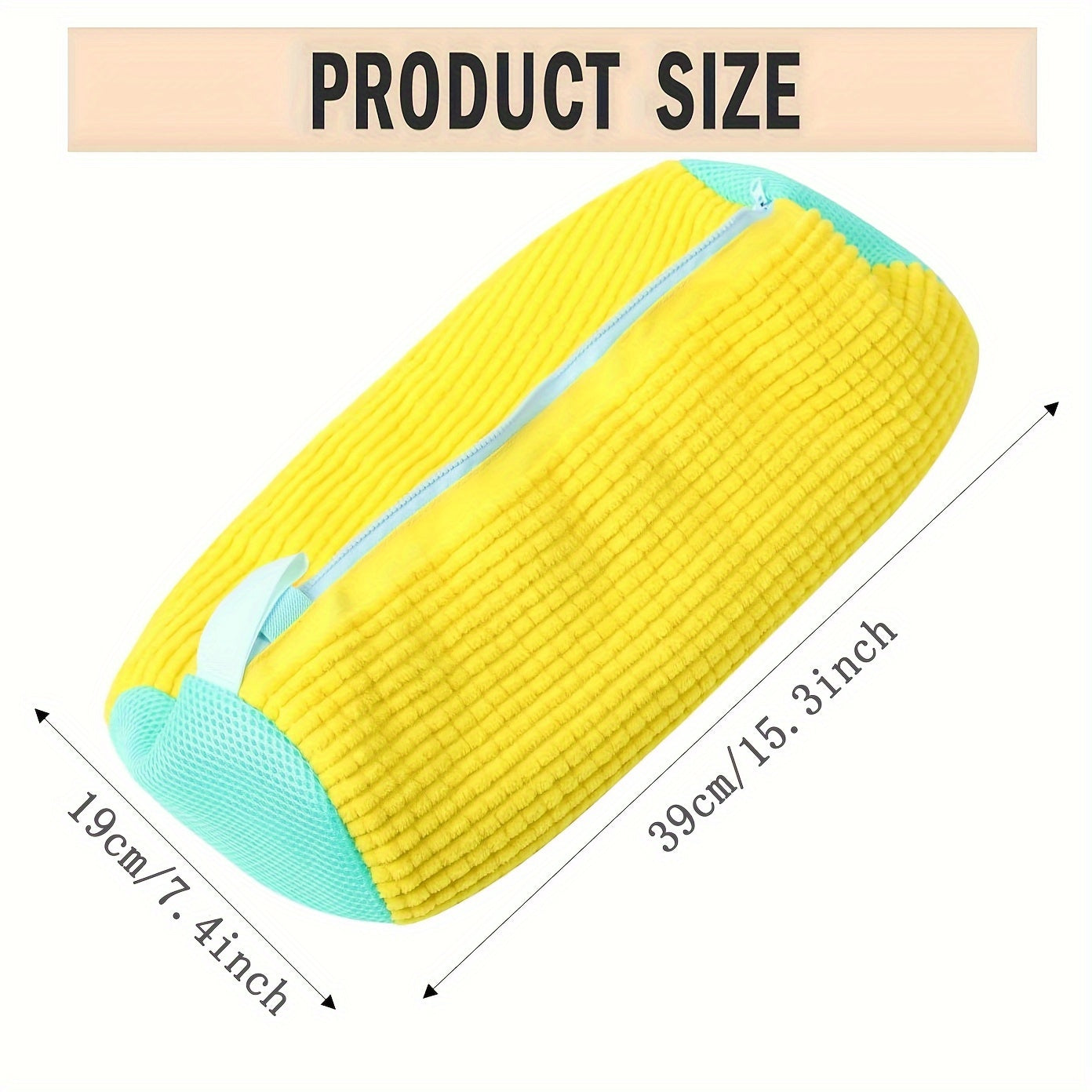 Durable and reusable shoe wash bag, fits all shoes, 360° cleaning, portable for travel laundry, yellow and grey