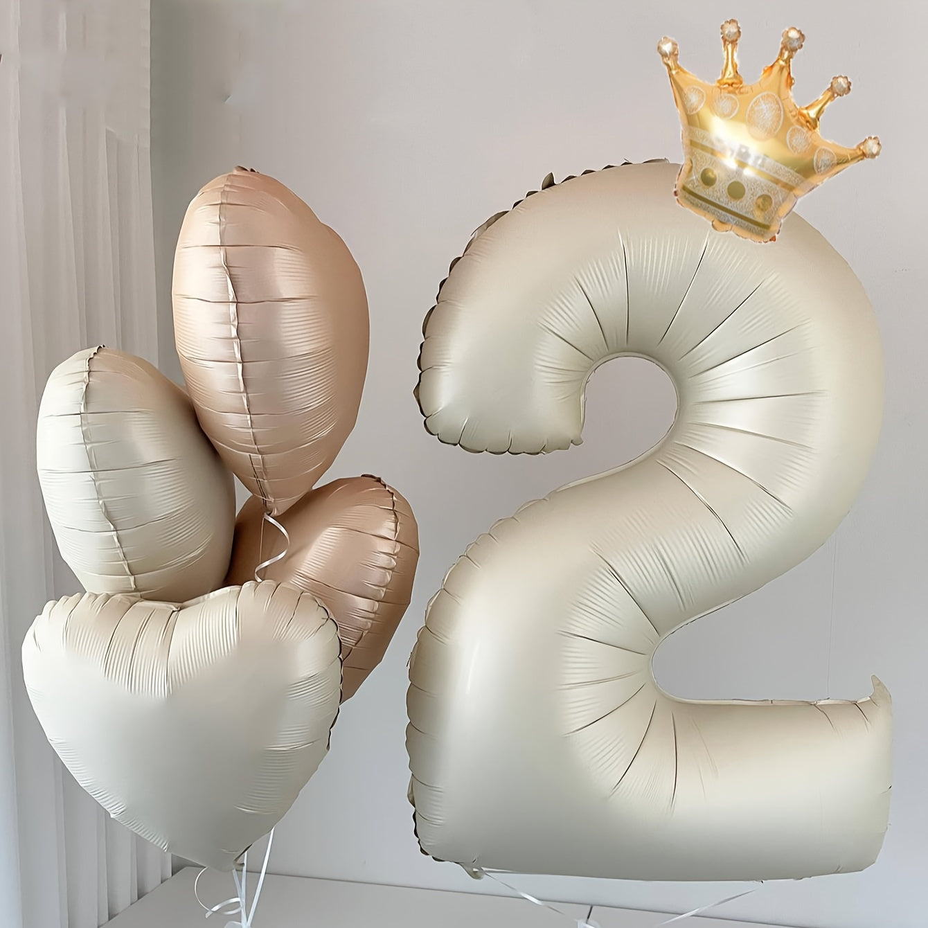 6-piece Number Foil Balloon Set for birthday parties, anniversaries, and themed events. Perfect for photo props and creating a festive atmosphere.