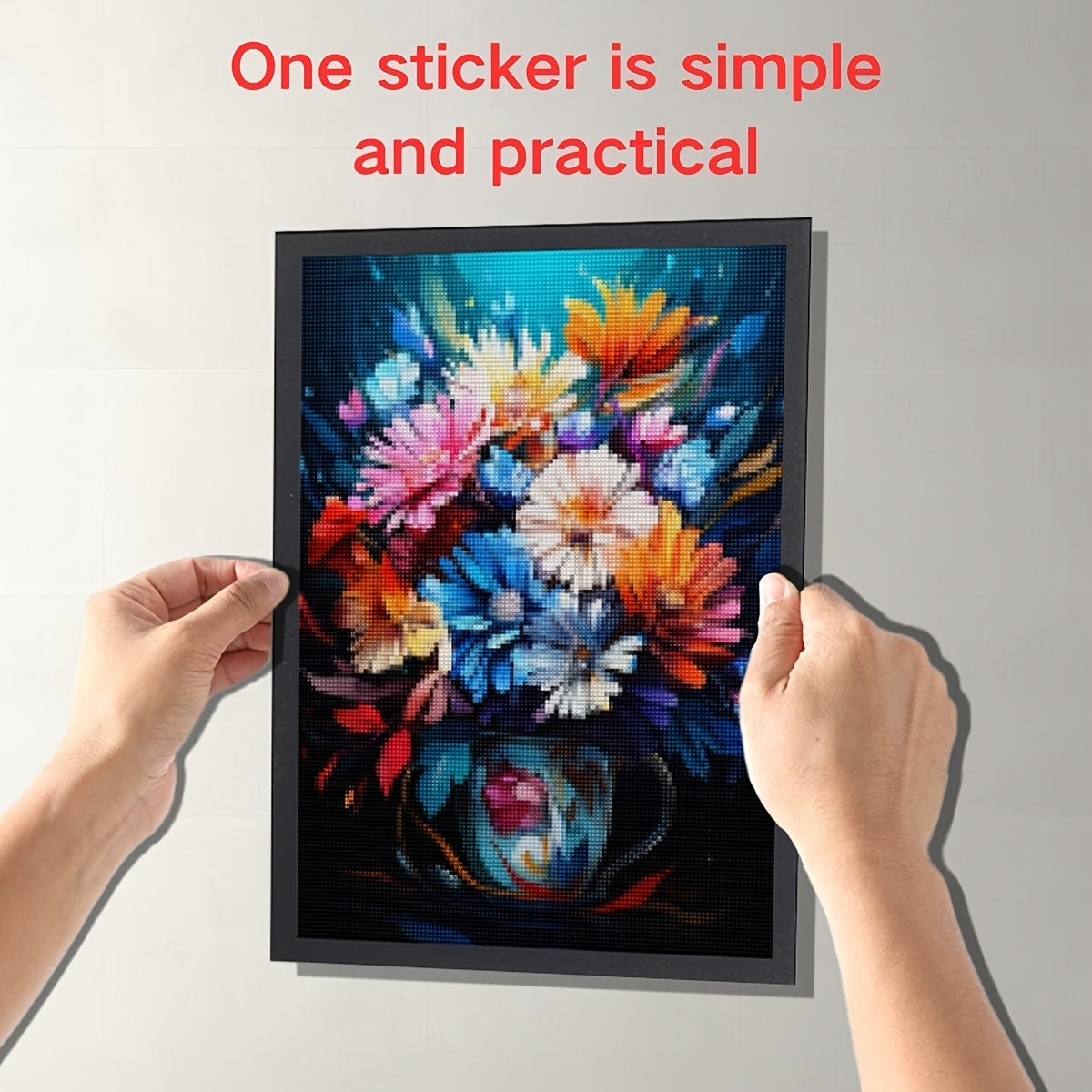 Diamond Painting Frames Set, PVC Material, Magnetic Display for Various Sizes of Diamond Art, Self-Adhesive Backing, Versatile for Different Surfaces and Uses