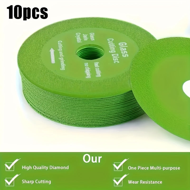 3pcs Manganese Steel Glass Cutting Discs for precision cutting of ceramic tile, wine bottles, tempered floors, and polishing. Can also be used for bottle cutting.