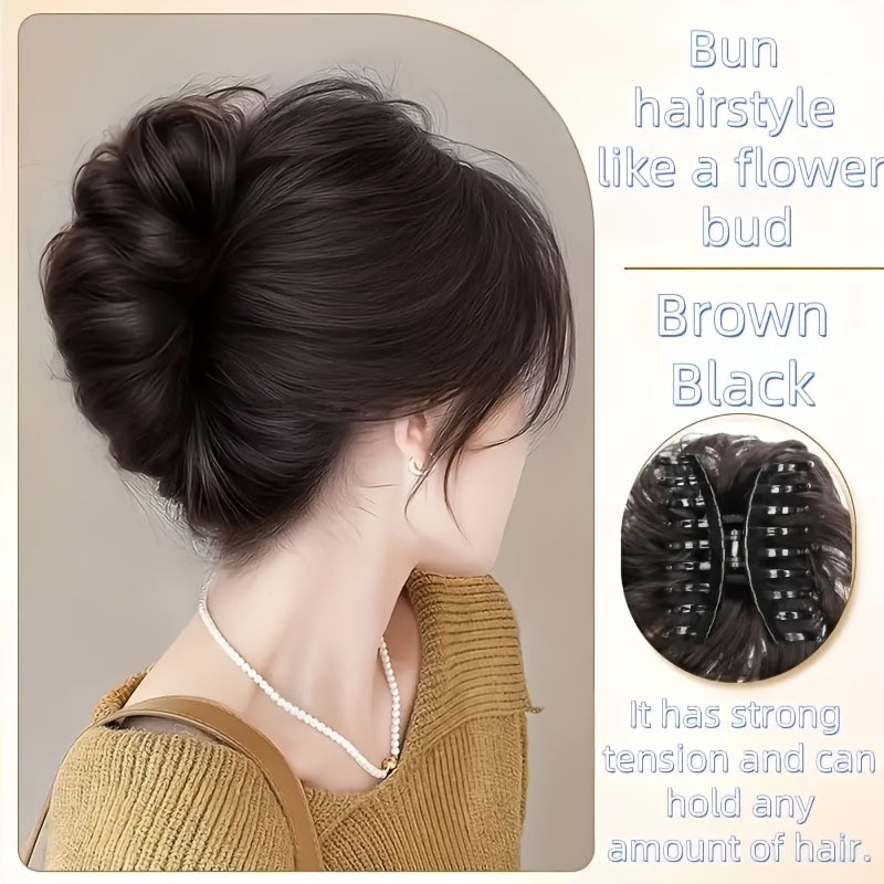 Women's Voluminous Scrunchie Wig - Elegant, Natural-Looking Hair Bun Extension, Stylish for All Ethnicities, Wig Accessories