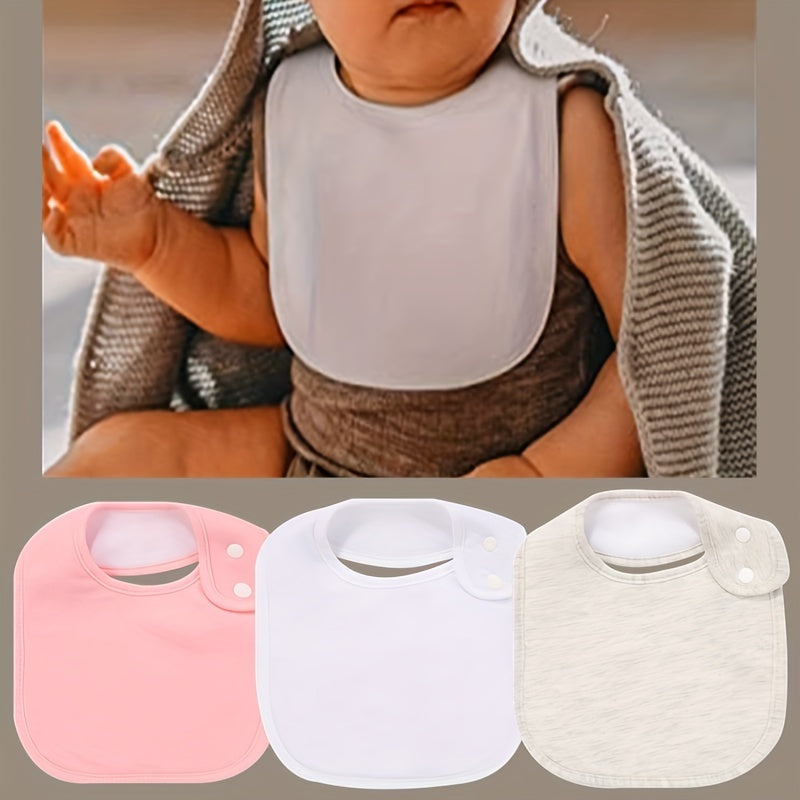 Set of 5 Organic Cotton Baby Snap Bibs - Adjustable, Easy to Clean & Ideal for Newborns and Infants!