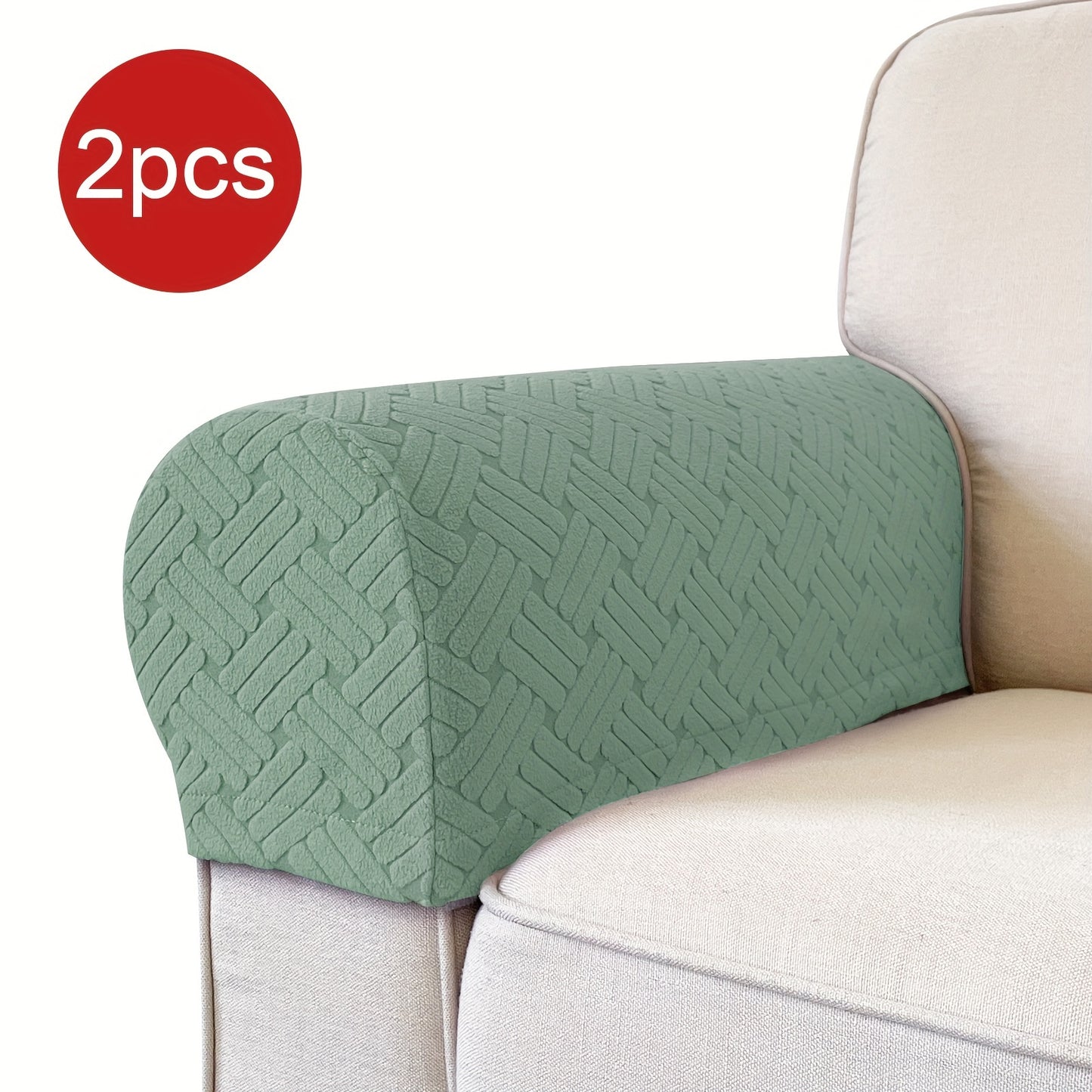 Set of 2 stretch armrest covers for chairs, couches, and sofas. Slipcovers made of spandex for recliner sofas.