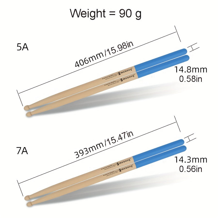 Amishop Premium Maple Drum Sticks with Anti-Slip Grip, Suitable for Electronic and Acoustic Drums, Great for Beginners