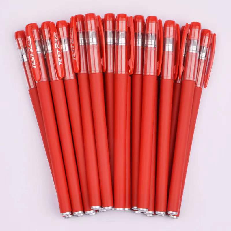 10-piece gel pen set, ideal for students, exams, office, and school, includes red, black, water, and carbon pens.