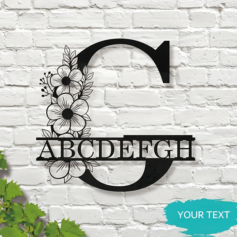 This Elegant Personalized Name Sign with Floral Design is a Customizable Iron Monogram Wall Art that is perfect for Home Decor, Wedding Favors, and Special Celebrations. Suitable for Ages 14 and up.