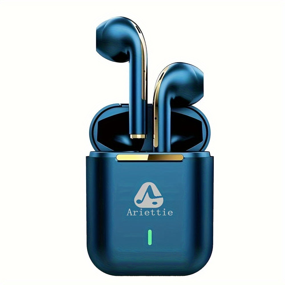 Ariettie J18 TWS Wireless Earbuds: Water-resistant, Active Noise Cancelling, Touch Control, Type-C Jack, Ideal for Gaming, Rechargeable 300mAh Battery, Dynamic Mic, Open-back Earcup Design.